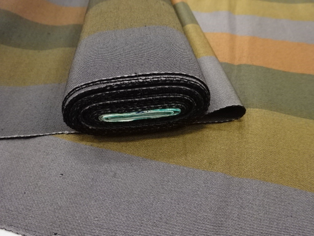  アンティーク　縞模様織り出し　帯裏地反物